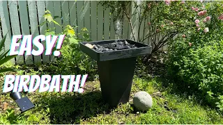 EASY - Birdbath Water Fountain DIY! Budget Friendly Solar Fountain😍