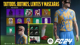 Todos los Tattoos, Botines, Lentes y Máscaras del EA FC 24 (Editor de Jugadores)