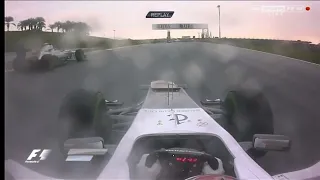 Kamui Kobayashi onboard overtake on Michael Schumacher Malaysian GP 2012