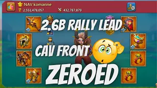 Lords Mobile - MASSIVE!! 2.6B Rally Lead Guildless and Cav Front Zeroed