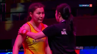 Женская борьба. Чемпионат Азии. 76 кг Финал. Эльмира Сыздықова - Айпері Медетқызы (Киргизия)