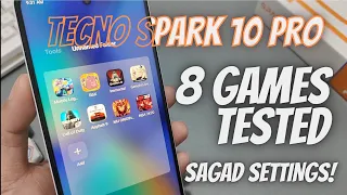 TECNO SPARK 10 PRO ( GAMING TEST ) - 8 GAMES TESTED , LAHAT MAX SETTINGS!