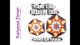 Hexagon cane "flame star" - polymer clay tutorial 532