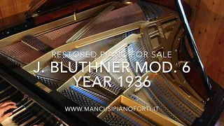 Testing restored grand piano Bluthner Aliquot model 6, year 1936