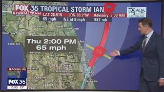 10:30AM Update: Here is where downgraded Tropical Storm Ian is headed next