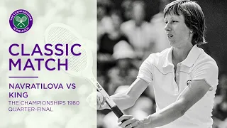 Martina Navratilova vs Billie Jean King | Wimbledon 1980 Quarter-final | Full Match