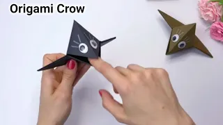 Origami Paper Crow |Crow croaks | Moving paper toys | Origami paper toy antistress |