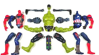 Merakit Mainan Spider-man Vs captain America Vs Siren Head Vs Hulk Smash - Avengers