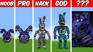 BONNIE from FNAF Pixel Art Build in Minecraft ! Noob vs Pro vs Hacker vs God - Minecraft Animation