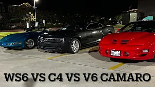 ‘95 C4 Corvette Vs. ‘02 Ws6 Vs. 2012 Camaro v6