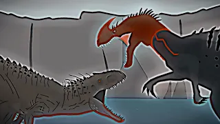 indominus rex vs malusaurus // REMAKE // dinosaur battle // stick nodes pro animation