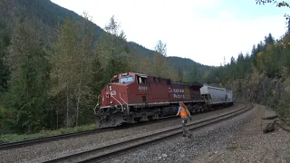 CP#300 empty grain just east of Revelstoke.... with surprises! your patience will be rewarded!