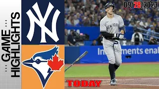 New York Yankees vs Toronto Blue Jays  GAME HIGHLIGHTS  [TODAY] September 28, 2023