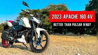 2023 TVS Apache 160 4v Detailed Ride Review - better than Pulsar N160?