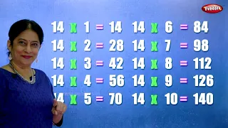 Table of 14 in English | 14 Table | Multiplication Tables English | Learning Video | Pebbles Rhymes