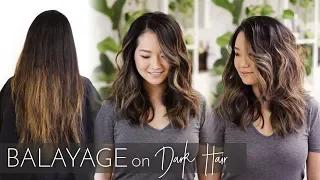 Balayage on Dark Hair | Foilayage Technique on Black Asian Hair