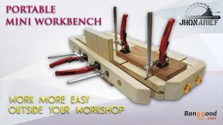 SMALLEST WOODWORKING WORKBENCH - MORE EASY TO WORK OUTSIDE YOUR WORKSHOP