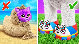 Don't Step On Digital Circus 🤬 *Cute Cat Checks Viral Gadgets VS Crafts*