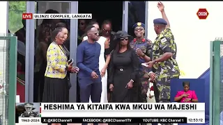 Family of the late CDF Ogolla arrives at Ulinzi Complex for the General's memorial service