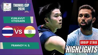 Kunlavut Vitidsarn (THA) vs Prannoy H. S. (IND) - Group Stage | Thomas Cup 2024