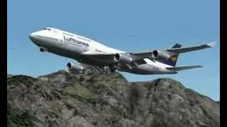 FS2004 - Boeing 747 landing Innsbruck LOWI