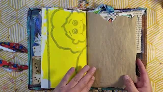 Handpainted Junk Journal  Flip Through made with wallpaper