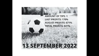 FOOTBALL PREDICTIONS | SOCCER PREDICTIONS | TODAY 13 SEPTEMBER 2022 (2) | SPORTS BETTING TIPS