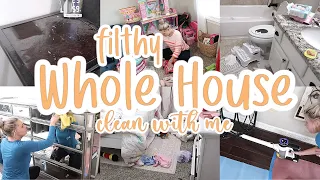 WHOLE HOUSE CLEANING MOTIVATION / FILTHY HOUSE CLEAN WITH ME 2023 / HOME RESET