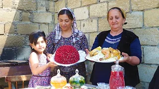 How To cook Azerbaijan Pilaf with Chicken? Raspberry Ice Cream Cake! Village life of a young family