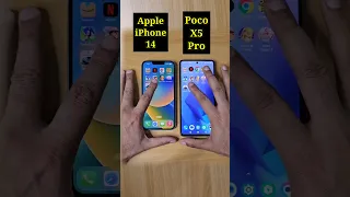 iphone 14 Vs Poco X5 Pro 5G Speed Test Comparison | #shorts