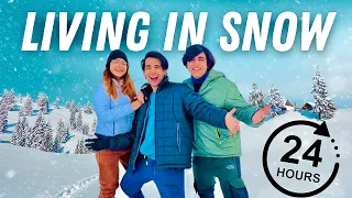 LIVING IN SNOW FOR 24 HOURS WITH MY BROTHER & SISTER PART 2 | Rimorav Vlogs