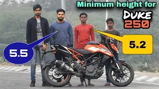 Minimum Height Required For KTM DUKE 250 Bs6 |  KTM Duke seat height | Must Watch Before You Buy