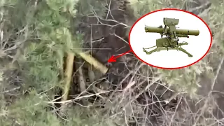 Drone Destroy Anti Tank 9K111 "Fagot" Missiles Hidden In Forest