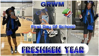 GRWM: For the First Day of Highschool at a NEW School! Freshmen Year + Vlog (I got on the wrong bus)