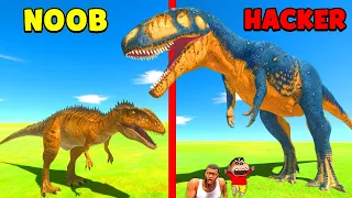 Upgrading NOOB Dinosaur into GIGANTIC DINOSAUR in Animal Revolt Battle Simulator | CHOP FRANKLIN