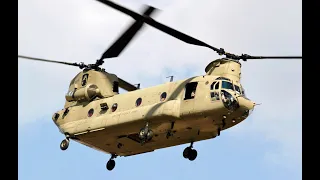 The Boeing CH-47 Chinook is A Tandem rotor heavy-lift helicopter