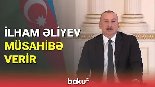 İlham Əliyev yerli televiziya kanallarına müsahibə verir - BAKU TV