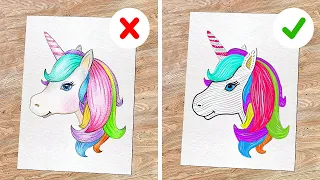 AMAZING ART HACKS AND DIY IDEAS || Easy And Cool Art Hacks And Drawing Techniques By 123 GO Like!