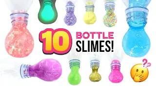 10 DIY BOTTLE SLIMES!! Testing Glow Slime, Water Slime & MORE! Satisfying Slime Experiments