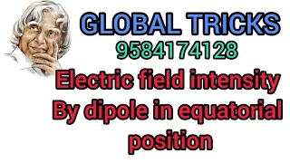 Electric field intensity by dipole in equatorial position