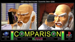 Sega Saturn vs PlayStation 2 (Die Hard Arcade / Dynamite Deka) Side by Side Comparison