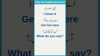 Daily Use Spoken English Sentences with Urdu Translation | English Studies