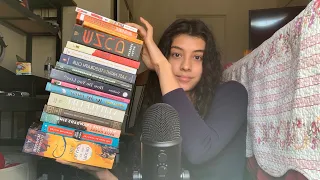 ASMR Book Haul 📚🍀🍄(whisper, tapping, SO MANY BOOKS)