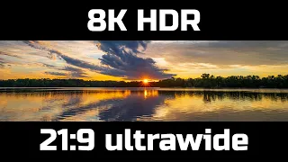 1 Hour of ultrawide HDR sunsets and ambient music. 8K HDR 21:9 (7680 x 3240).