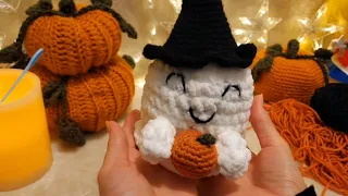 ASMR Crochet | Crochet Amigurumi Ghost 👻 whispering, yarn sounds (not a tutorial)