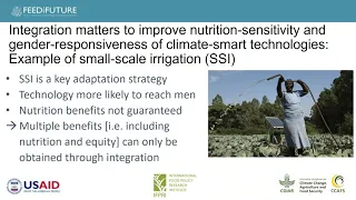 Linking Climate Change, Gender and Nutrition