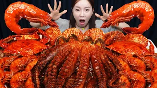 [Mukbang ASMR] Spicy Octopus 🔥 Giant Seafood Boil 🐙 Crab & Abalone Recipe Ssoyoung