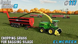Second stage of grass silage production - silage in AGBAG bags | Elmcreek | FS 22 | Timelapse #117