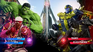 Hulk & Ryu VS Thanos & Black Panther (Hardest AI) - Marvel vs Capcom: Who is Best ?