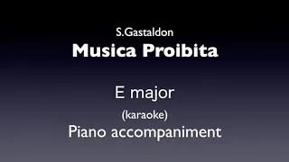 Musica Proibita  S.Gastaldon   E major   Piano accompaniment(karaoke)